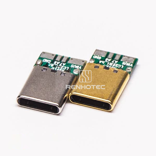 USB Type C Port Plug Straight 12 Pin PCB Mount