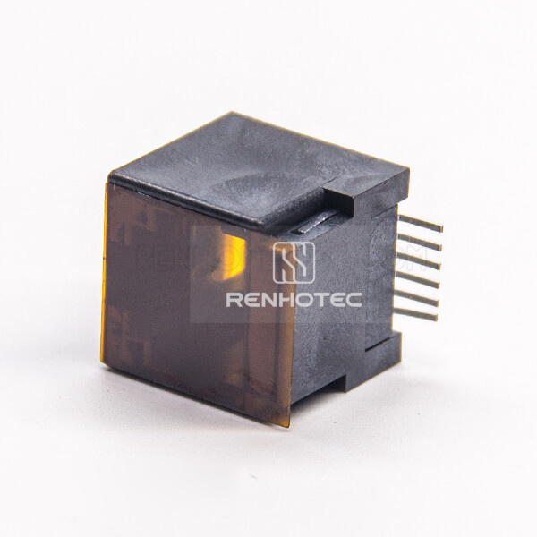 RJ12 6p6c Modualr Jack Vertical Unshielded SMT PCB Mount without LED