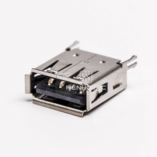 Black USB for PCB Straight Female DIP Harpoon