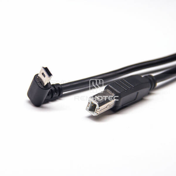 USB to Mini USB Cable Mini USB Male Down Angle to Type B Male Straight