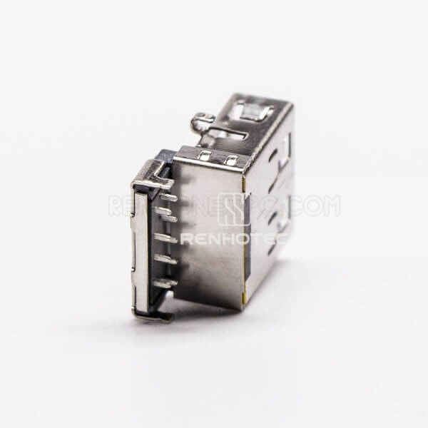 Offset Type USB 3.0 Female Right Angle Type A DIP for PCB Mount