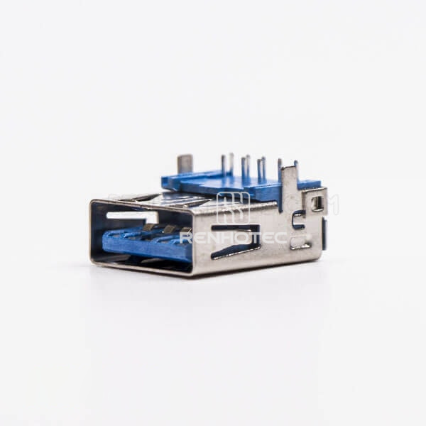 Type A USB 3.0 Jack Female Right Angle Blue DIP Through Hole