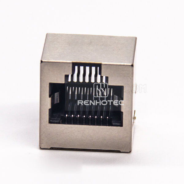 Straight RJ45 Jack Through Hole Ethernet Network Coupler Shielded