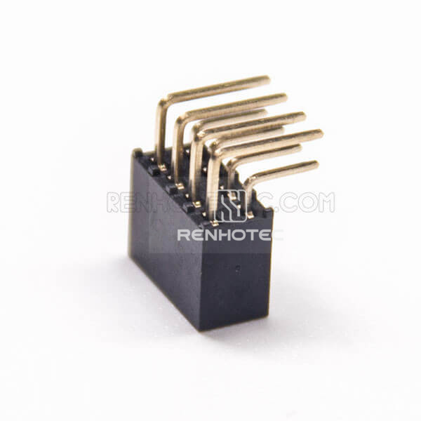 Right Angle Double Row Female Header 8 Pin 2.0mm Pitch Dip