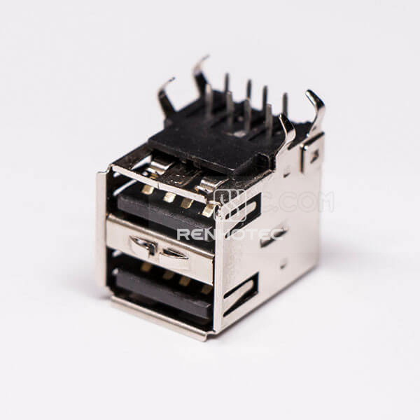 USB 2.0 High Speed Type A Right Angle Female two Port USB Connector