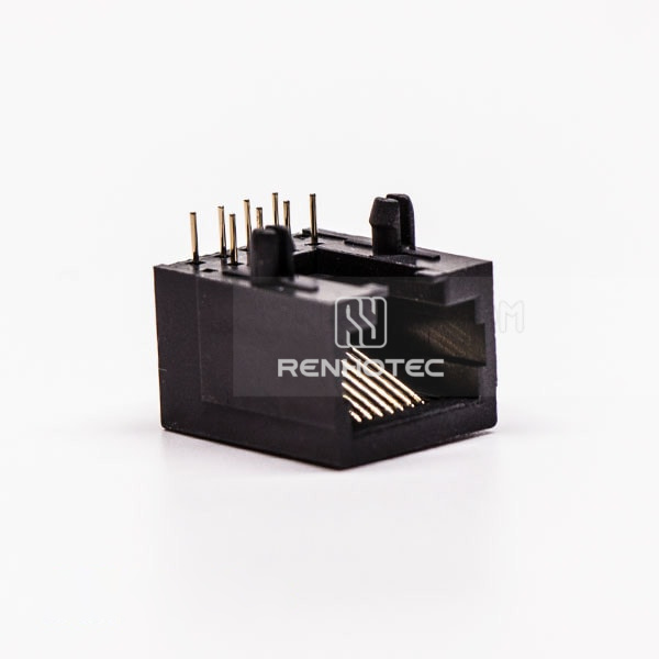 RJ45 Female socket 90 Degree 1 Port Black 90° Unshield Without LED for PCB Mount