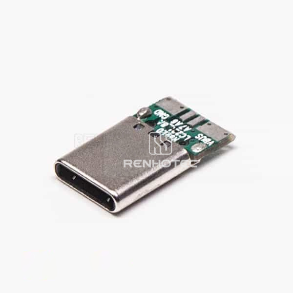 USB Type C Port Plug Straight 12 Pin PCB Mount