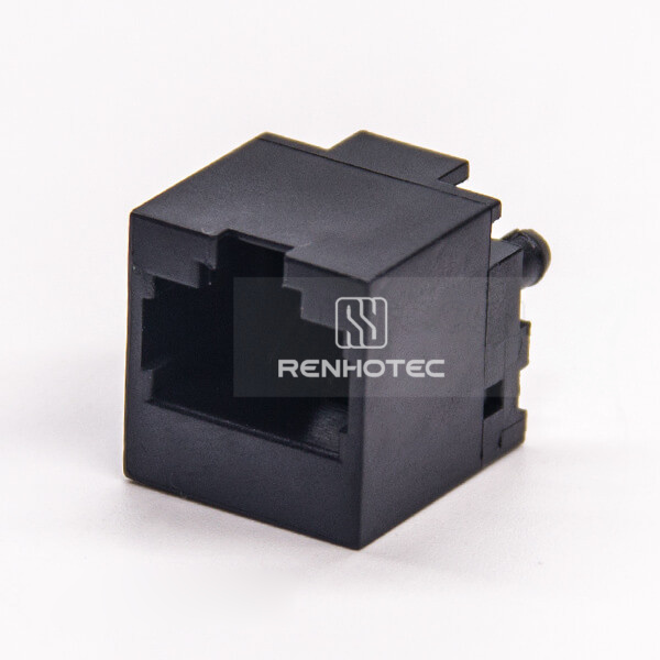 Straight RJ45 8P8C PCB Mount Through Hole Unshielded Plastic Black Jack