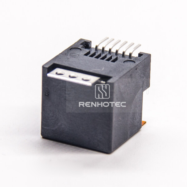 RJ12 6p6c Modualr Jack Vertical Unshielded SMT PCB Mount without LED