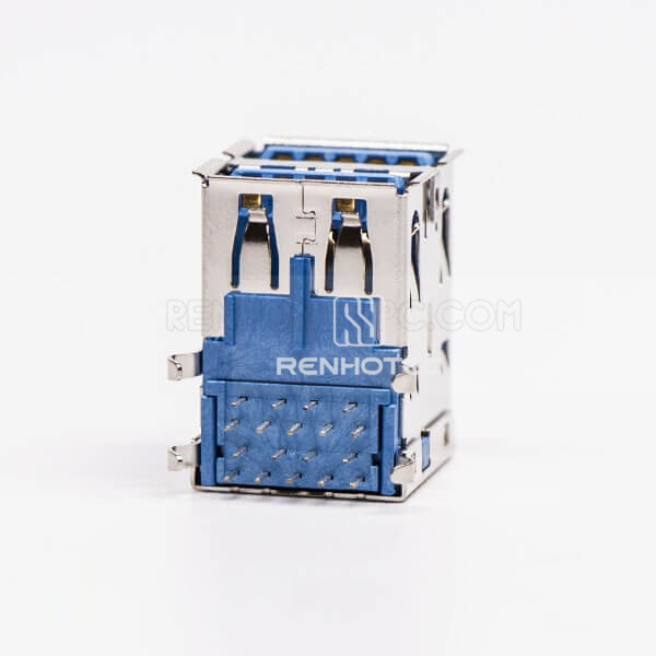 Dual Port Fast USB 3.0 Type A Female DIP Through Hole