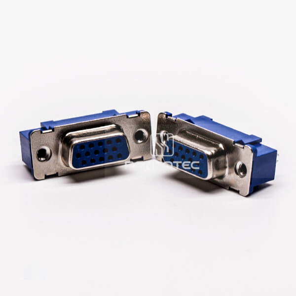 D-SUB 15 Straight Female High Density Blue Through Hole for PCB Mount