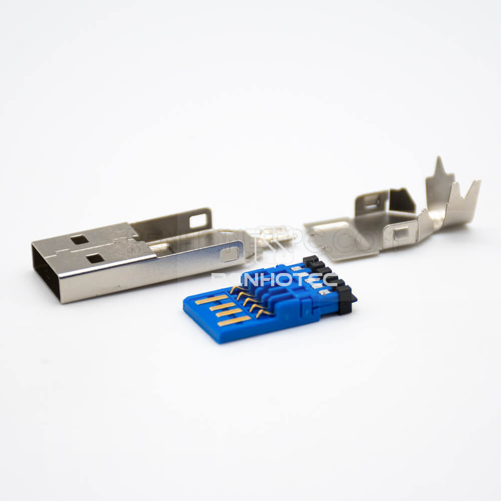 USB A 3.0 Male Straight 9 Pin for Cable Connector
