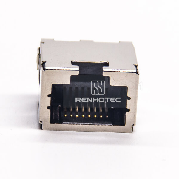 RJ45 8p8c Connector Offset Type Angled Shielded without LED SMT for PCB Mount