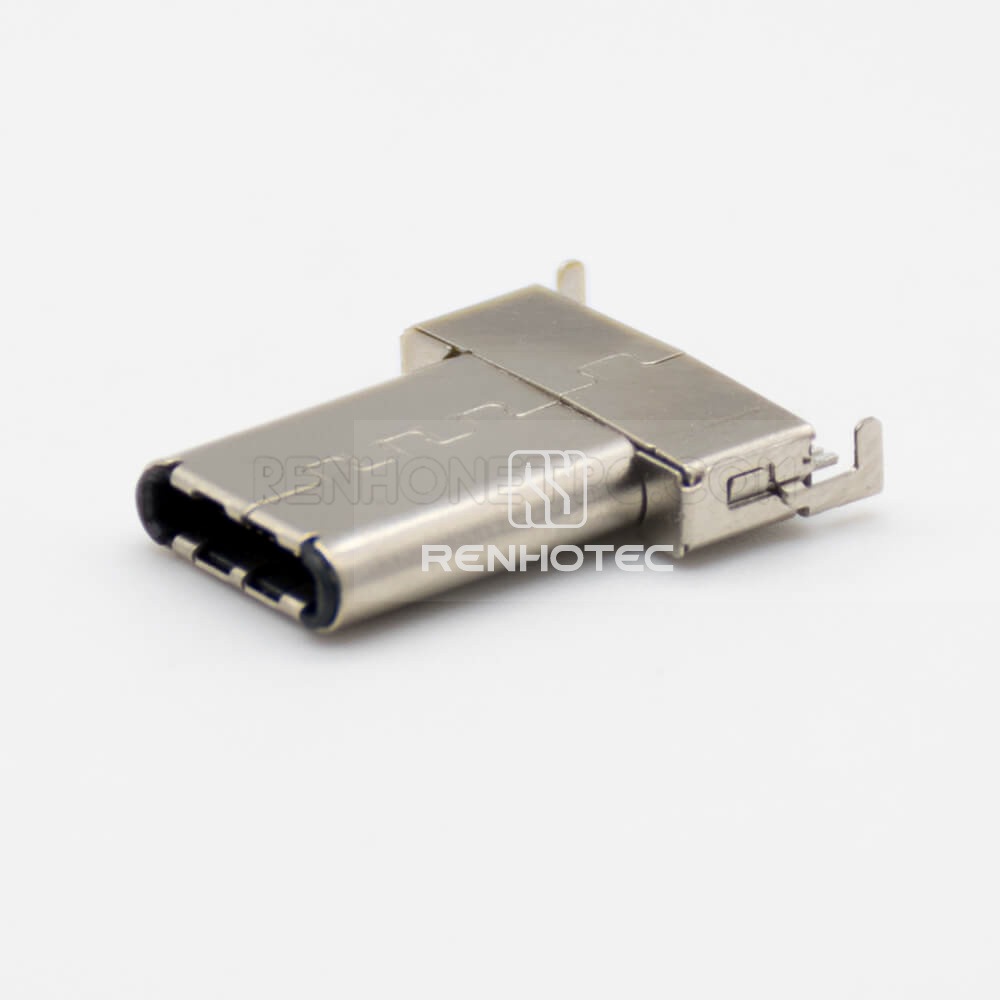 USB Connector Types C 3.1 Offset Type Straight Male 24 Pin SMT Type