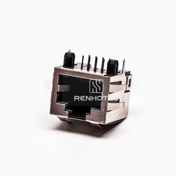 RJ45 Connector Female 90 Degree 8P8C with Shield and without LED