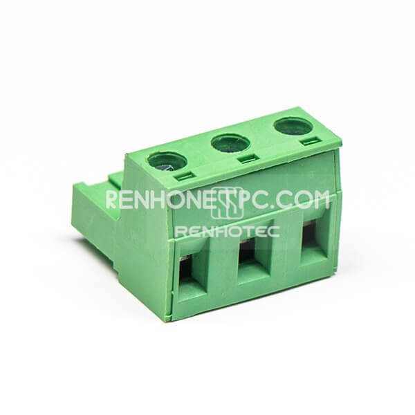 Plug-in Screw PCB Terminal Block 4pin Socket Right Angle Green Connector