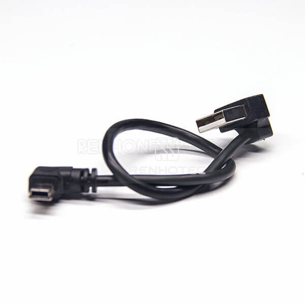 USB Type-A Male to Mini USB Male Angled Cable