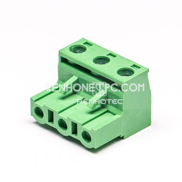 Plug-in Screw PCB Terminal Block 4pin Socket Right Angle Green Connector