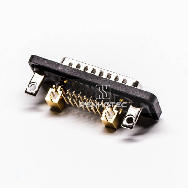 Waterproof D-SUB Coaxial for PCB Mount 17w2 Male Right Angle Connector