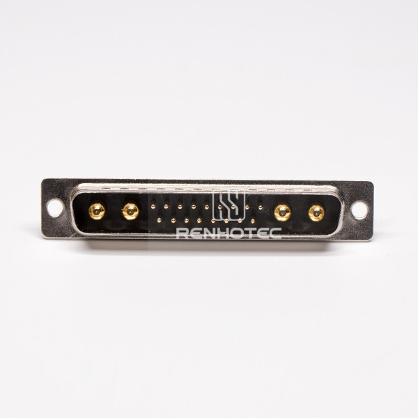 Male D-SUB Connector Power 21W4 180° Solder Type for Cable with Staking