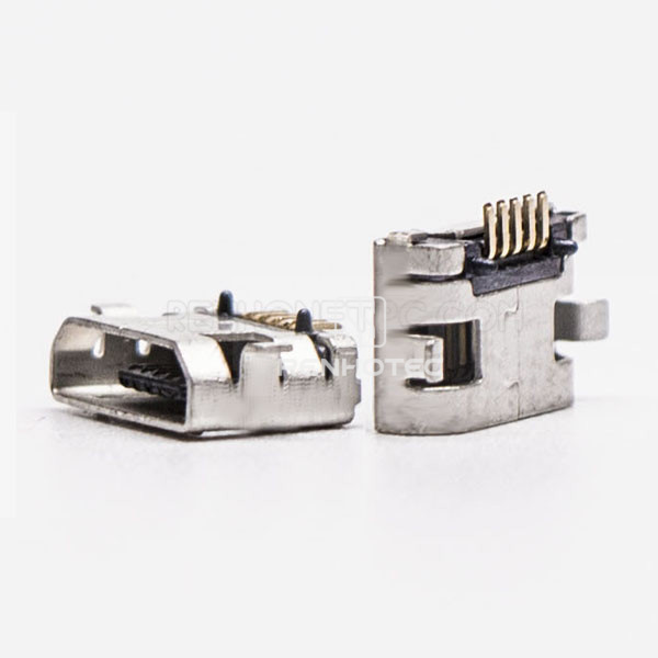 Micro USB Female 5 Pin SMT Type 180 Degree for PCB Mount