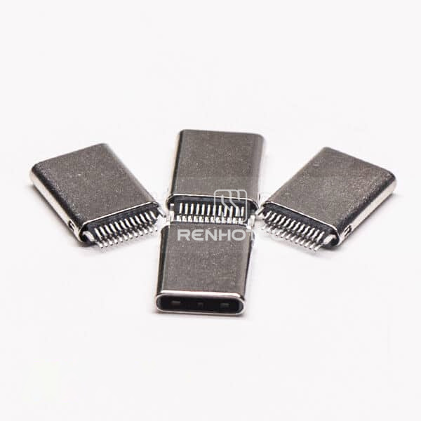 USB Type C Connector Plug Straight 24 Pin Through Hole for PCB Mount
