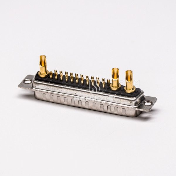 D-SUB 25W3 Connector Male Solder Type 180° High Current for Cable with Staking