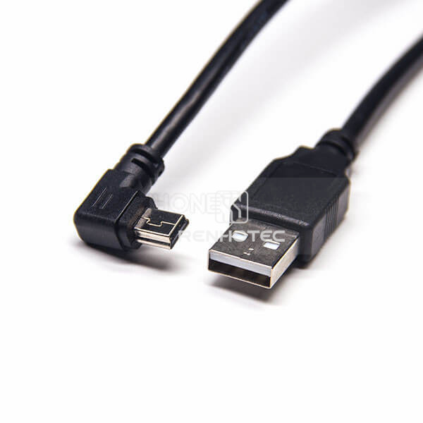 USB to Mini 5 Pin Cable Mini USB Left Angle to Type AM Charge Cable 1M