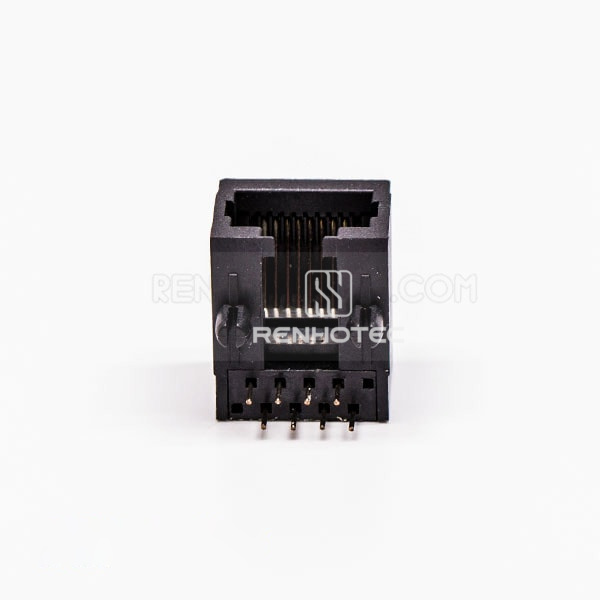 RJ45 Female socket 90 Degree 1 Port Black 90° Unshield Without LED for PCB Mount