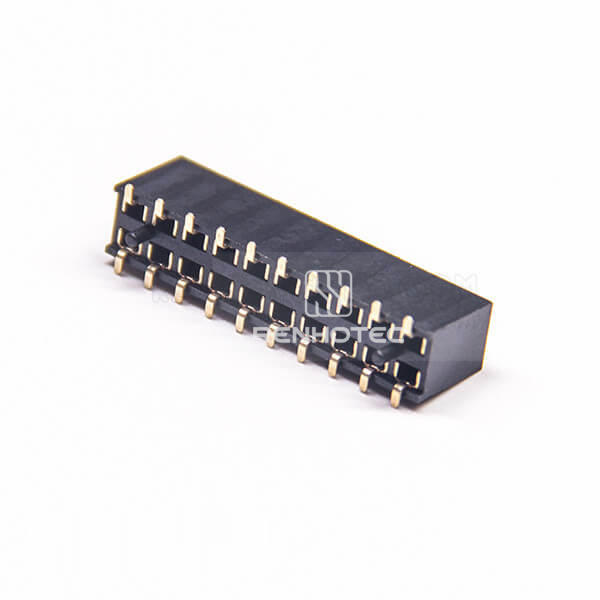2.54mm Female Header SMT Type 180 Degree U Type Dual Row 7.1mm palstic Height