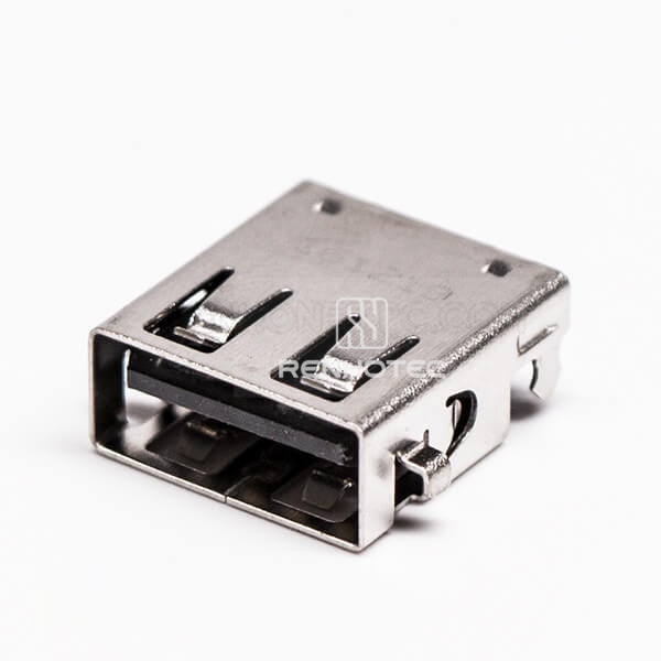 SMT Female 90 Degree USB2.0 Offest Type Through Hole