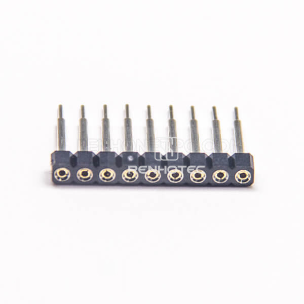 Female Header Single Row Circular Holes DIP Type 2.54mm Picth