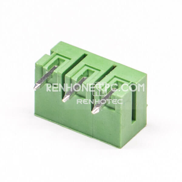 3 pin Terminal Block 90 Degree PCB Connector Plastic Green