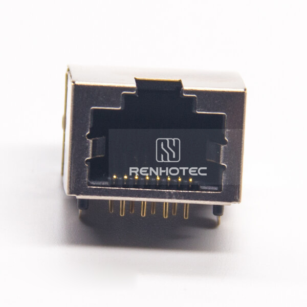 RJ45 Port Ethernet Netword Socket 90 Degree Shielded DIP Type PCB Mount