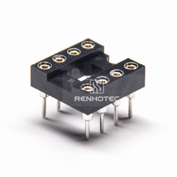 2.54mm Header Double Circular Holes Socket 180 Degree Dip