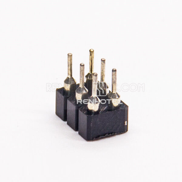 Circular Holes Female Header Dual Row 6 Way 2.54mm Pitch Through Hole
