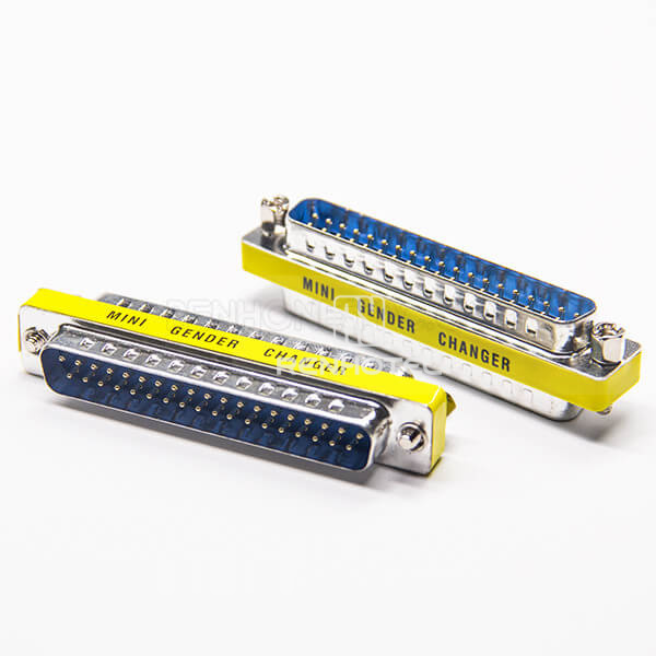 37 Pin Adapter Metal Standard D-SUB 180°Male To Male