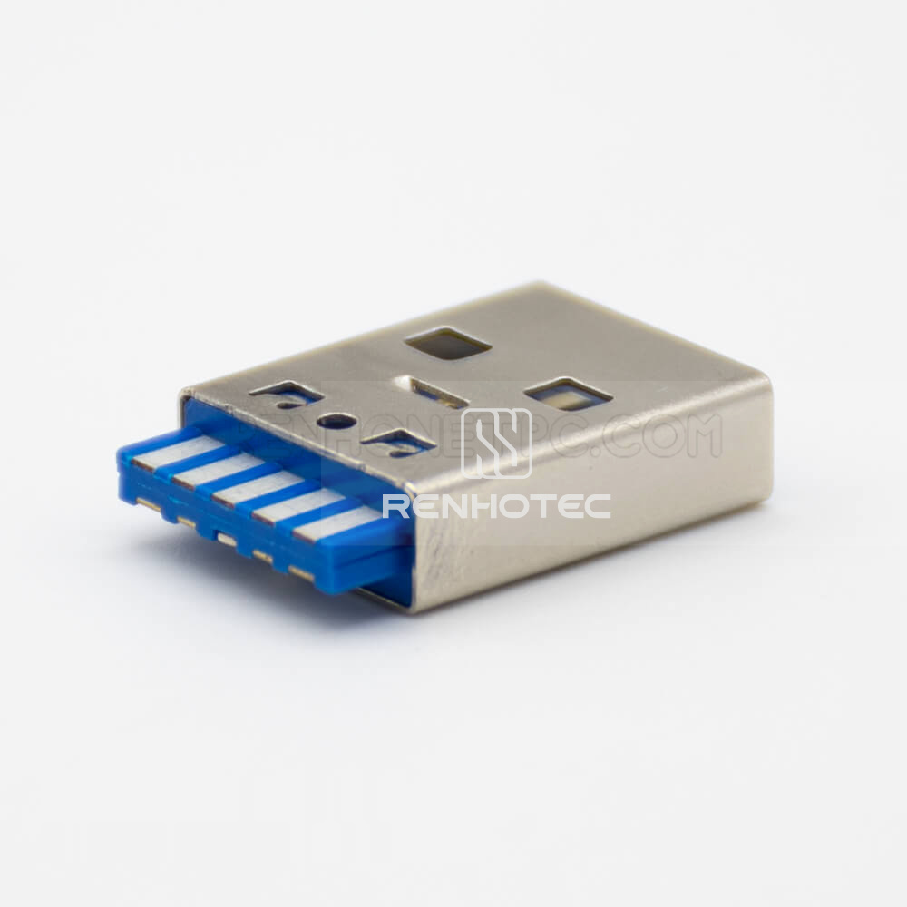 USB 3.0 Type A Male Connector Straight 9 Pin Solder Type