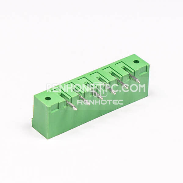 Terminal Block Connector Pluggable 6 Pin Right Angle Through Hole for PCB Mount
