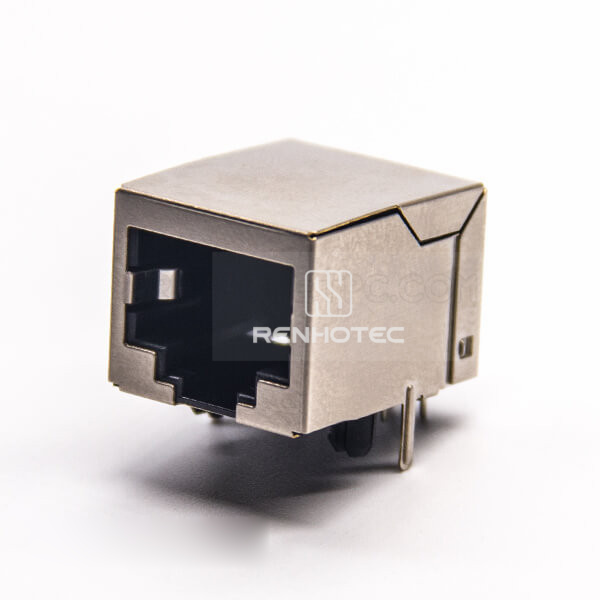 Ethernet to RJ45 Shielded without LED 90 Degree Through Hole for PCB Mount