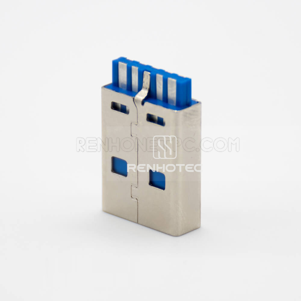 USB 3.0 Type A Male Connector Straight 9 Pin Solder Type