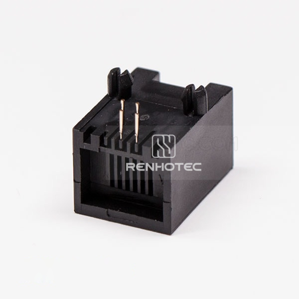 4P4C Female Modular Jack, Unshielded, No LED