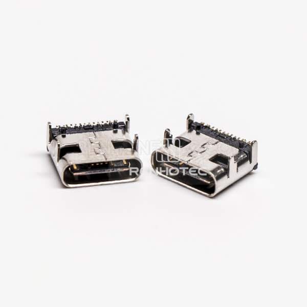 90 Degree USB Type C Female SMT Through Hole for PCB Mount