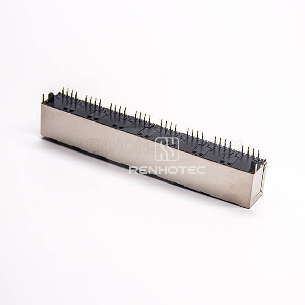 RJ45 Socket 8 Port PCB Through Hole Connector Shielded Ethernet Network