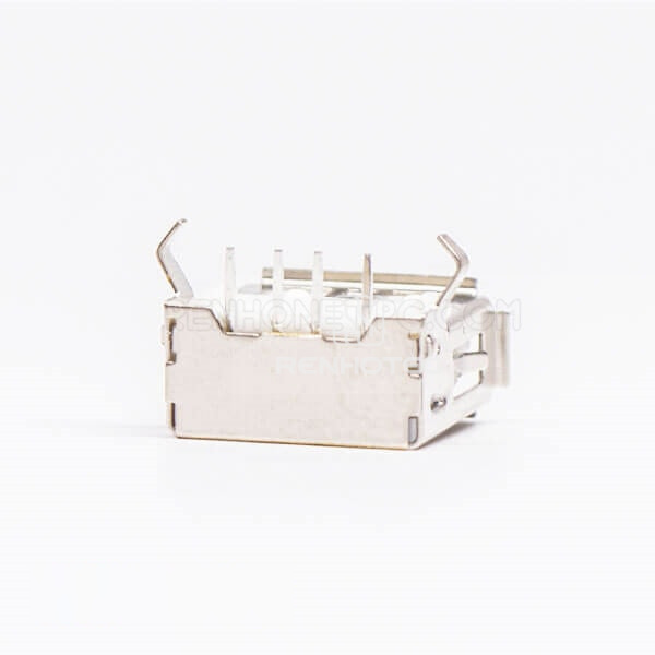 Female USB Port 2.0 Right Angle Through Hole White