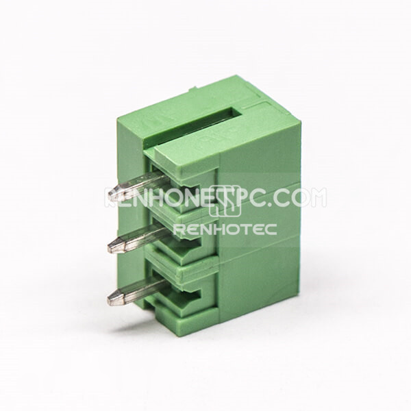 3-Pin Plug-In PCB Terminal Block, Solder Termination