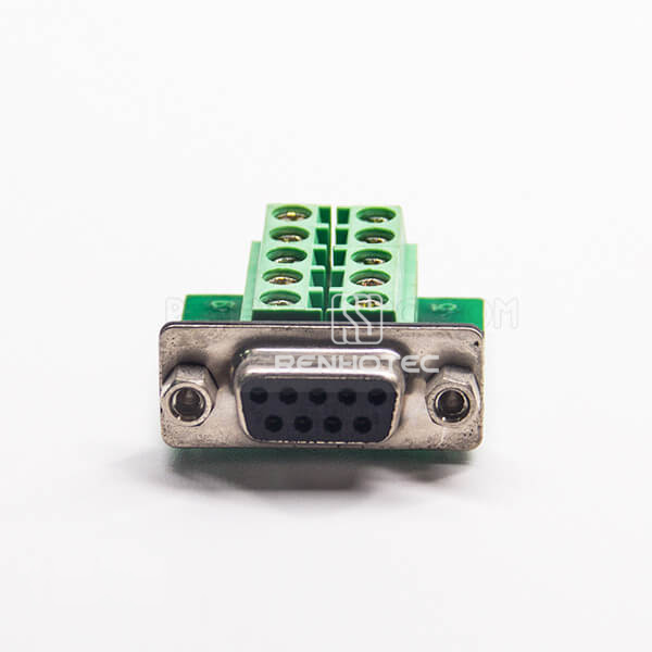 DB9 Female To 10 Holes Breakout Board Standard D-SUB Right Angle Connector
