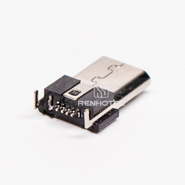 Male Micro USB Connector Right Angle DIP 5 Pin Type B For PCB