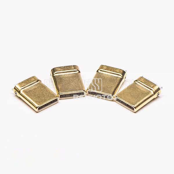 Type C 24 Pin Connector Straight Plug Through Hole Gold Plating