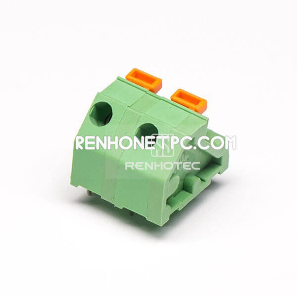 Cable Terminal Block Spring Connector Green 4pin Straight PCB Mount